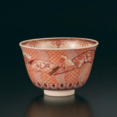 ふるさと納税 能美市 抹茶碗 扇面ちらし文 福島武山