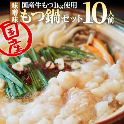 ふるさと納税 大木町 [国産]味噌味 もつ鍋セット 約10人前