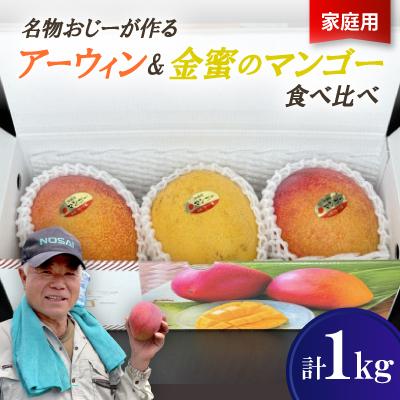 ふるさと納税 今帰仁村 [2026年7月から順次発送・家庭用]名物おじーが作るアーウィン&amp;金蜜のマンゴー食べ比べ1kg
