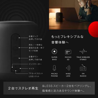 ふるさと納税 西原村 【&Less】【2年保証】ワイヤレス スピーカー(ブラック) Bluetooth Ver.5 |  | 03