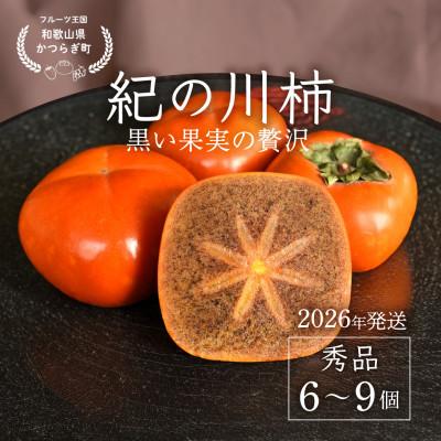 ふるさと納税 上富田町 先行予約! 紀の川柿(果実の中身が黒い!黒蜜柿)希少栽培! 秀品6個〜9個 こだわり農家厳選!