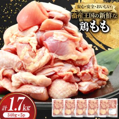 ふるさと納税 日向市 宮崎県産鶏もも切身1.7kg(340g×5パック)(日向市)