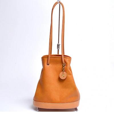 ふるさと納税 千曲市 2way巾着鹿革バッグ GDK-200 / キャメル