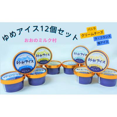 ふるさと納税 洋野町 おおのミルク村 ゆめアイス計12個セット(バニラ・クリームチーズ・塩・ラフランス)4種類×3個