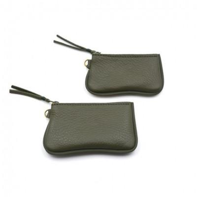 ふるさと納税 益子町 ファスナーコインケース・カードケースセット オリーブグリーン