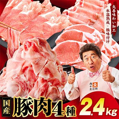 ふるさと納税 泉佐野市 国産豚肉 4種 福袋 2.4kg 氷温熟成×極味付け 小分け 300gパック mrz0340-1