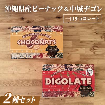 ふるさと納税 中城村 沖縄県産ピーナッツ&amp;中城ヂゴレ(島とうがらし)使用 一口チョコレート(2個入り×8袋)×2箱