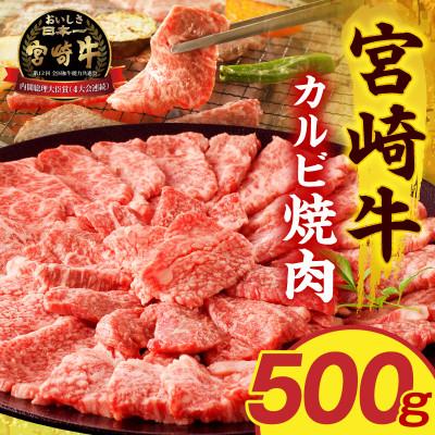 ふるさと納税 宮崎市 宮崎牛カルビ焼肉 500g(500g×1パック)