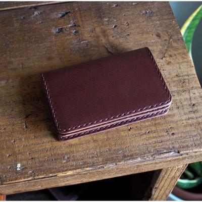 ふるさと納税 八幡市 [イタリアンレザープエブロ仕様]名刺入れ ブラウン 本革 プレゼントや記念日に[受注生産]