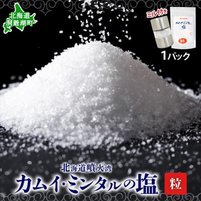 ふるさと納税 洞爺湖町 カムイ・ミンタルの塩 粒 1パック(ミル付き)噴火湾産