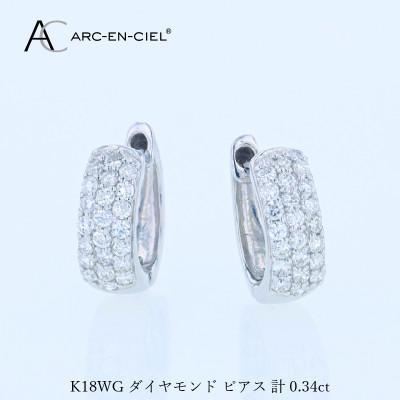 ふるさと納税 泉佐野市 アルカンシェル WGダイヤフープピアス(計0.34ct)[鑑別書付き]