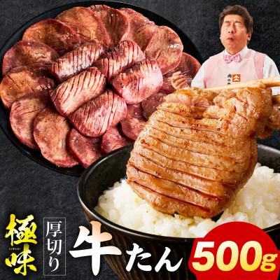 ふるさと納税 泉佐野市 厚切り牛たん 500g 氷温熟成×旨塩ダレ 味付き 訳あり 小分け