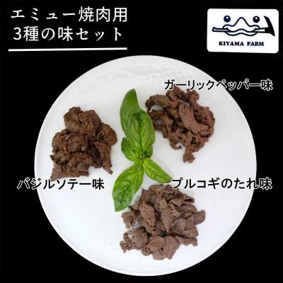 ふるさと納税 基山町 エミュー焼肉用3種の味セット