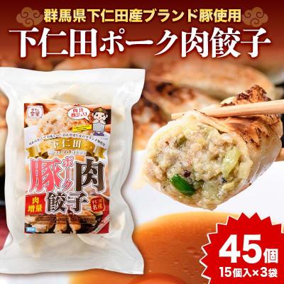 ふるさと納税 下仁田町 下仁田名産シリーズ「下仁田ポーク肉餃子」45個(15個入り×3袋) F21K-487