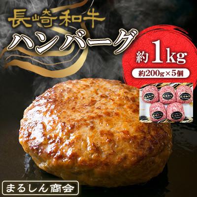 ふるさと納税 佐世保市 長崎和牛 ハンバーグ 約1kg(約200g×5個)(佐世保市)