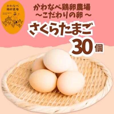 ふるさと納税 青梅市 かわなべ鶏卵農場のこだわりのたまご[さくらたまご](Lサイズ)×30個