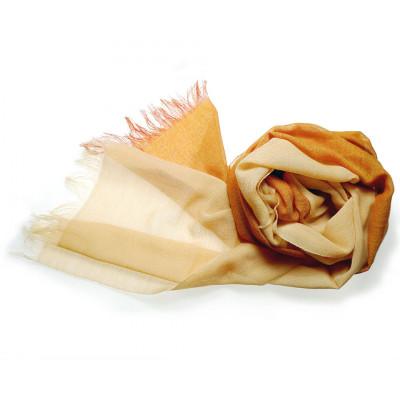 ふるさと納税 西桂町 [KASANE]日本製 天然素材 手洗い可 二重織ウールガーゼストール(朽葉色)