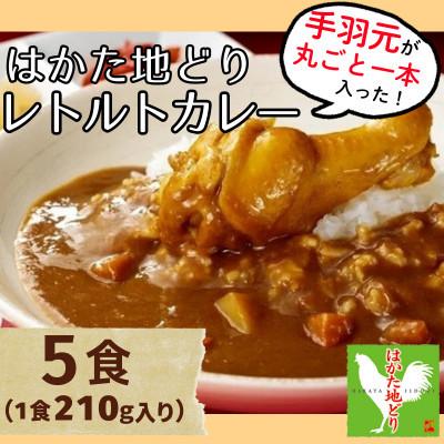 ふるさと納税 太宰府市 はかた地どり 手羽元カレー中辛 (レトルト・5食) 簡単手軽 湯煎でもレンジでもOK(太宰府市)