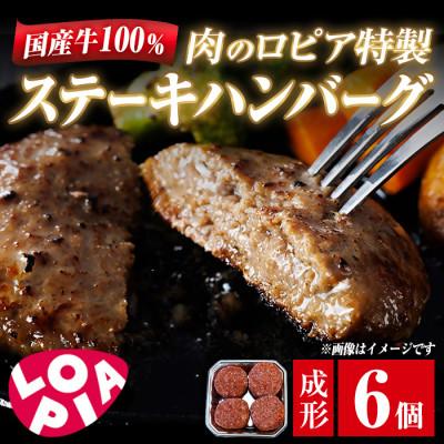 ふるさと納税 春日市 [春日市限定]国産牛100%!肉のロピア特製 ステーキハンバーグ 130g×6個