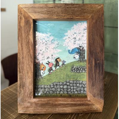 ふるさと納税 四條畷市 絵本作家 谷口智則作 「飯盛山花見登山」 原画