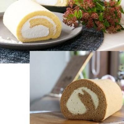 ふるさと納税 砺波市 [グルテンフリー]高道(たかんど)ロール 2本セット プレーン&amp;ほうじ茶(冷凍)麹スイーツ