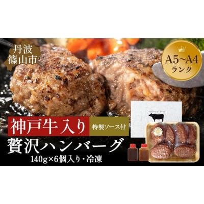 ふるさと納税 丹波篠山市 [神戸牛]ハンバーグ 計840g (140g×6個)