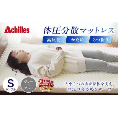 ふるさと納税 豊郷町 期間限定!生活応援 体圧分散高反発マットレス シングル グレー厚さ8cm 硬め 