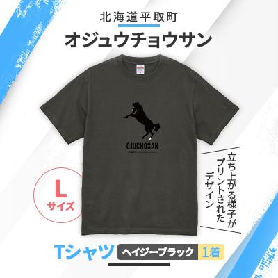 ふるさと納税 平取町 [競馬グッズ][オジュウチョウサン]Tシャツ[Lサイズ]ヘイジーブラック