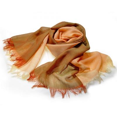 ふるさと納税 西桂町 [KASANE]日本製天然素材手洗い可 二重織ウールガーゼストール (大和柿)