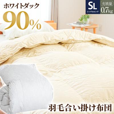 ふるさと納税 吉野川市 羽毛布団 羽毛 掛け布団 色(グレー) ダウン90% 0.7kg入り シングルロング