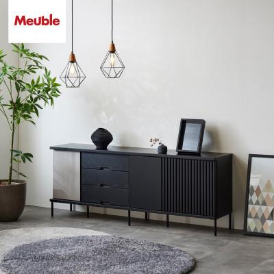 ふるさと納税 大川市 アゲロ 180cm サイドボード<オークブラック>[モーブル][大川家具]