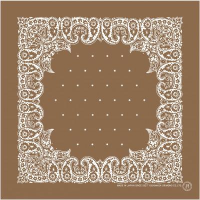 ふるさと納税 長浜市 浜ちりめんシルク100%の洗濯機でも洗えるシルクスカーフ(53×53)Brown-ペイズリー柄