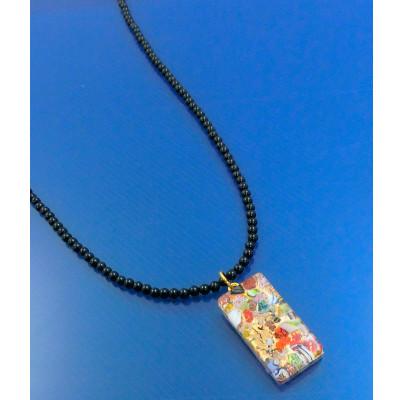 ふるさと納税 和泉市 ベネチアンガラス使いのブラックオニキスネックレス[宝石]