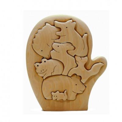 ふるさと納税 河内長野市 絵本のパズル てぶくろ童話 知育玩具 木製パズル