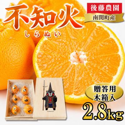 ふるさと納税 南関町 [桐箱入り]後藤農園 くまモン木箱入り 不知火 2.8kg 贈答用 南関町産