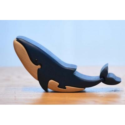 ふるさと納税 河内長野市 ブルーホエール(シロナガスクジラ)子供 知育玩具 木製パズル