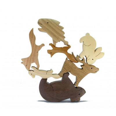 ふるさと納税 河内長野市 森の動物つみ木 知育玩具