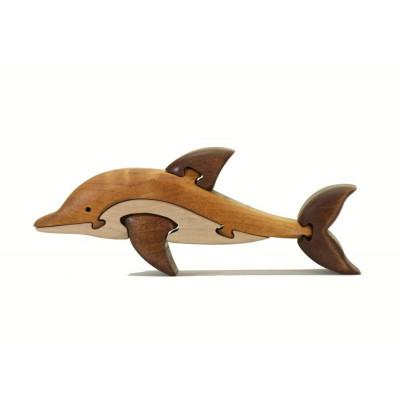 ふるさと納税 河内長野市 イルカの木製パズル 知育玩具