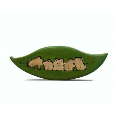 ふるさと納税 河内長野市 カエルゆらゆら 知育玩具 木製パズル