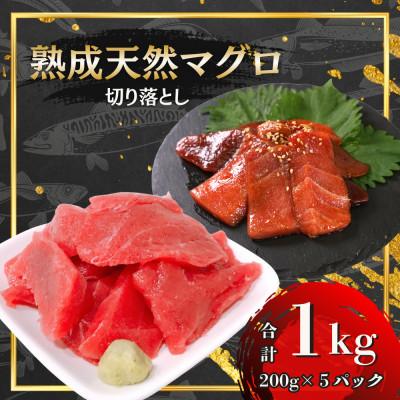 ふるさと納税 船橋市 [訳あり]熟成天然マグロ切落し200g×5袋 まぐろ丼・ユッケ向け 鮪赤身の切り落とし 小分けセット