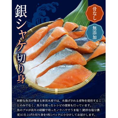 ふるさと納税 古座川町 骨なし 無添加 銀シャケ 切身 50g × 28枚 (4枚入り7セット)