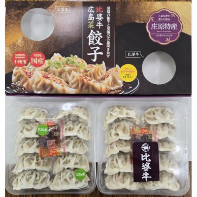 ふるさと納税 庄原市 庄原特産 比婆牛・広島菜餃子 計4パック
