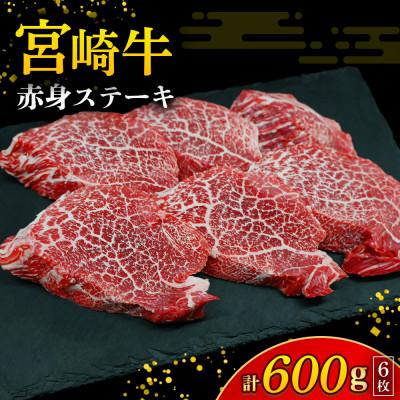ふるさと納税 小林市 [訳あり]A4等級以上 宮崎牛 赤身ステーキ 6枚 計600g(小林市)