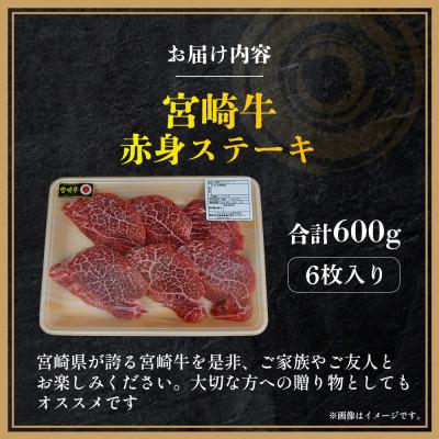 ふるさと納税 小林市 【訳あり】A4等級以上 宮崎牛 赤身ステーキ 6枚 計600g(小林市) |  | 03