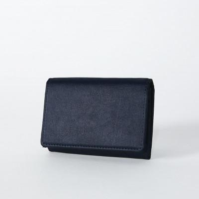 ふるさと納税 東大阪市 レザー調生地 名刺入れ/カードケース ネイビー 日本製