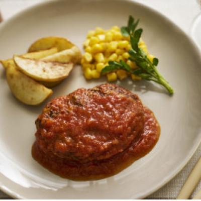 ふるさと納税 松茂町 阿波黒牛と国産豚肉のPREMIUMハンバーグ(きのこクリームソース/トマトソース)