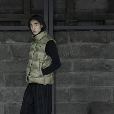 ふるさと納税 小樽市 北海道ダウン:RETAR NUY/ESON ダウンベスト25 男女兼用 ピスタチオ/Lサイズ