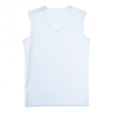 ふるさと納税 松山市 メンズ V首袖無夏用インナー 2枚セット 22SS0002 白 L YOSHIDA SHIRTS