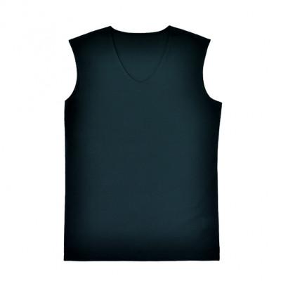 ふるさと納税 松山市 メンズ 速乾 Vネックノースリーブ夏用インナー 2枚セット 22SS0002 ブラック XLサイズ