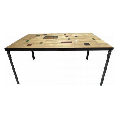 ふるさと納税 川場村 パッチワークテーブル 1台